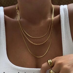 201 Stainless‎ Steel 304 Stainless Steel Gold Plated Necklace